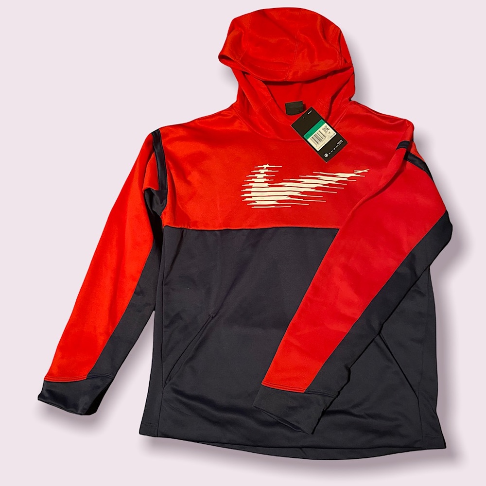 Navy blue and red Nike hoodie